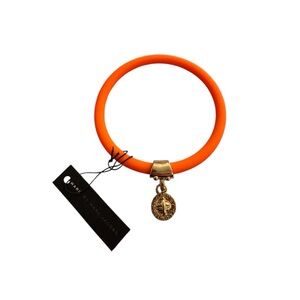 Marc by Marc Jacobs Vibrant Silicon Orange Bracelet with Gold Charm - NWT